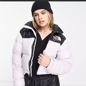 The North Face Nuptse cropped down jacket in lavender